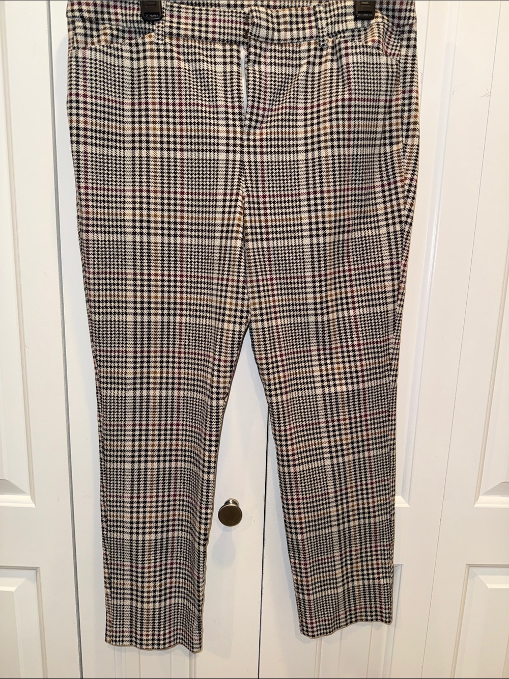 Men's Black and White Glen Plaid Dress Pants
